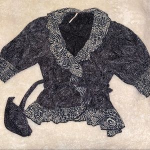 Free People Women’s Wrap Tie Shirt Size M